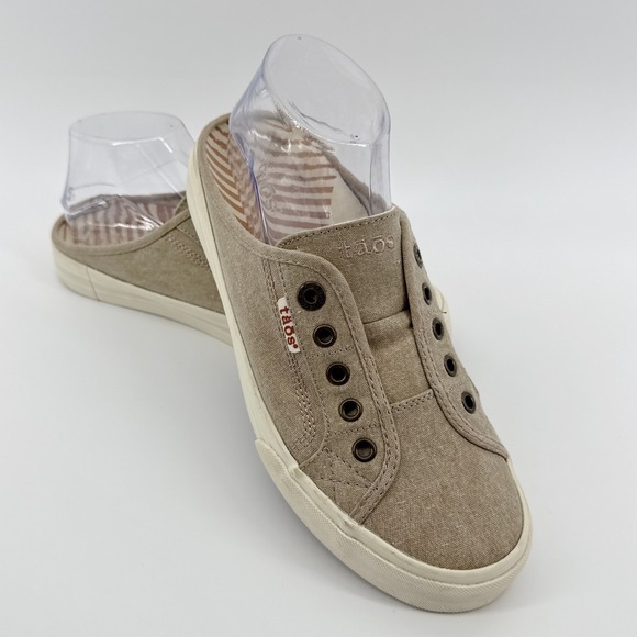 Taos EZ Soul Canvas Mule Slip On Sneaker Shoes Casual Comfort Womens US 9 Oat - Picture 1 of 8